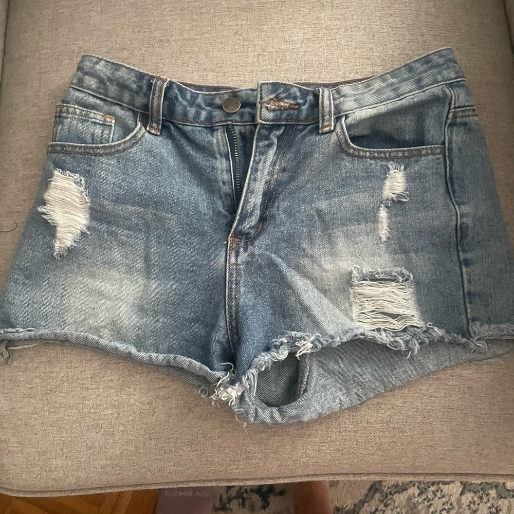 superdown Trey denim shorts - Blue Jean Shorts Distressed Frayed Hem